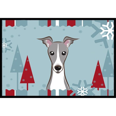 Carolines Treasures Winter Holiday Italian Greyhound Indoor and Outdoor Mat- 24 x 36 in. BB1732JMAT